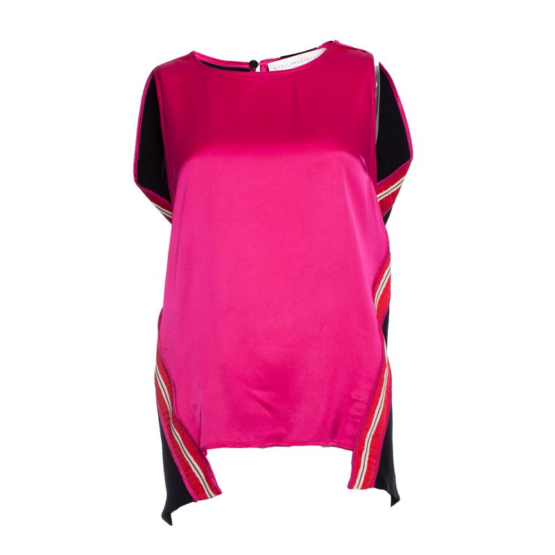 Stella Mccartney Silk Sporty Top In Fuchsia